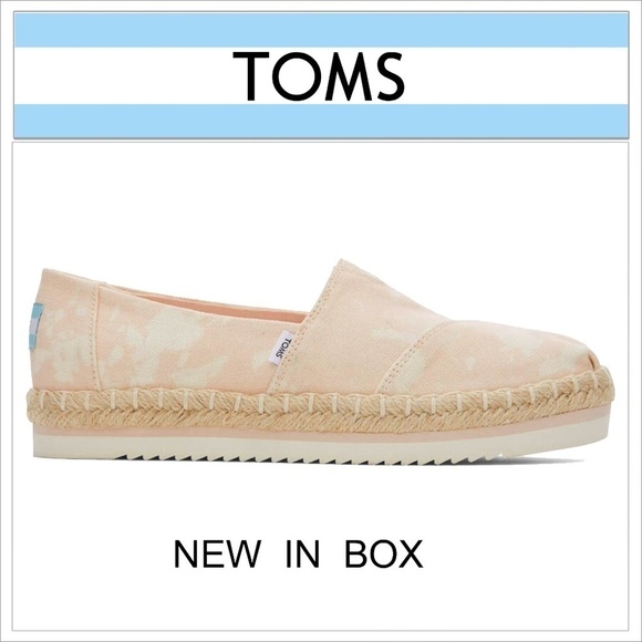 TOMS Alpargata Platform Rope Sunfaded Canvas Shoes Loafers Slip Ons NWT NIB - Picture 1 of 8